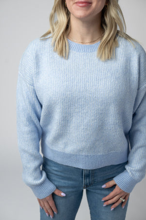 Josie Cozy Crew Sweater - Sky Blue by Michelle Mae