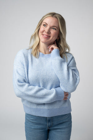 Josie Cozy Crew Sweater - Sky Blue by Michelle Mae