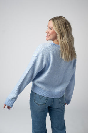 Josie Cozy Crew Sweater - Sky Blue by Michelle Mae