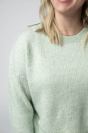 Josie Cozy Crew Sweater - Light Green by Michelle Mae