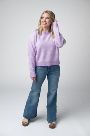 Josie Cozy Crew Sweater - Lavender by Michelle Mae