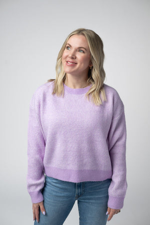 Josie Cozy Crew Sweater - Lavender by Michelle Mae