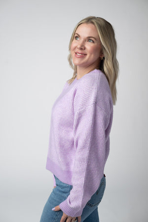 Josie Cozy Crew Sweater - Lavender by Michelle Mae