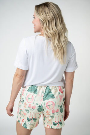 PREBOOK Jamie Lounge Shorts - Pink Pine Noel