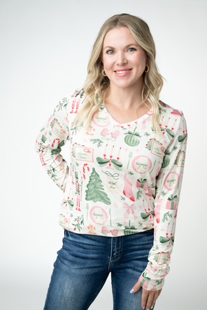 PREBOOK Larissa Long Sleeve - Pink Pine Noel