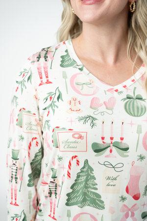 PREBOOK Larissa Long Sleeve - Pink Pine Noel