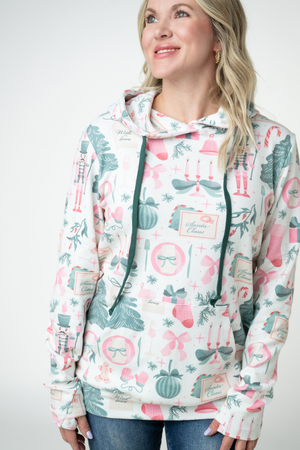 PREBOOK Hailey Pullover Hoodie - Pink Pine Noel