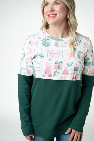 PREBOOK Natalie Pullover - Pink Pine Noel and Evergreen