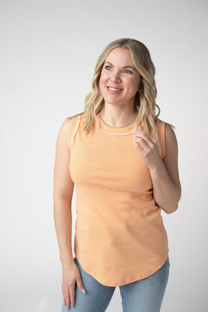 Morgan Micro Striped Tank - Orange by Michelle Mae