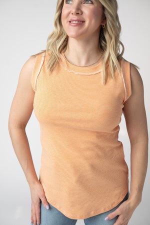 Morgan Micro Striped Tank - Orange by Michelle Mae