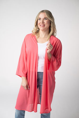 PREBOOK Ellie Cover-Up Kimono - Sunkissed Coral
