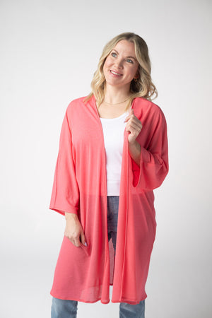 Ellie Cover-Up Kimono - Sunkissed Coral by Michelle Mae