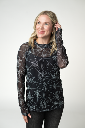 Blair Mesh Long Sleeve Top - Webs by Michelle Mae