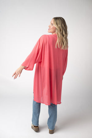 PREBOOK Ellie Cover-Up Kimono - Sunkissed Coral