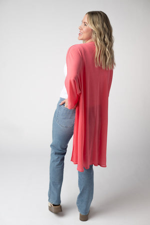 Ellie Cover-Up Kimono - Sunkissed Coral by Michelle Mae
