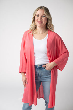 Ellie Cover-Up Kimono - Sunkissed Coral by Michelle Mae