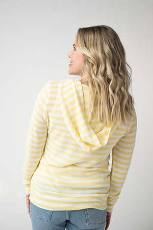 Amelia Striped Hoodie - Lemon by Michelle Mae