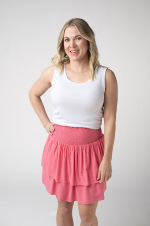 PREBOOK Roxie Ruffle Skort - Sunkissed Coral