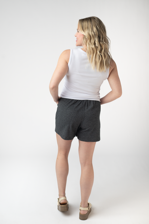 Candice Crinkle Shorts - Charcoal by Michelle Mae