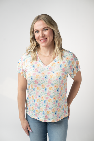 Raelynn V-Neck Top - Petal Gardens by Michelle Mae