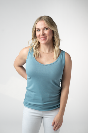 Kennedy Tank - Dusty Blue by Michelle Mae