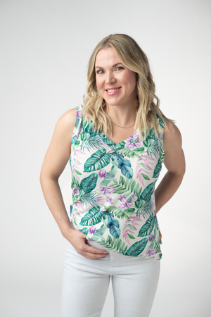 Noelle Tank - Tropical Leaf by Michelle Mae