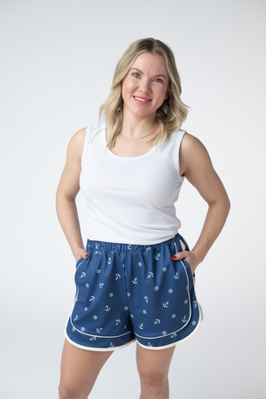 Dolphin Shorts - Nautical Navy by Michelle Mae