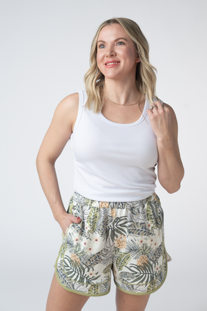 Dolphin Shorts - Pineapple Leaf by Michelle Mae