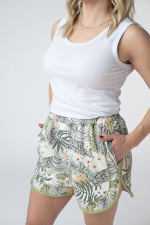 Dolphin Shorts - Pineapple Leaf by Michelle Mae