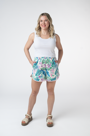 Dolphin Shorts - Tropical Leaf by Michelle Mae