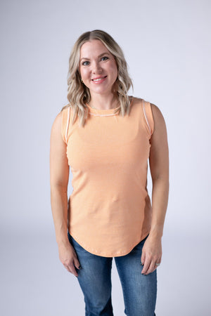 PREBOOK Morgan Micro Striped Tank - Orange