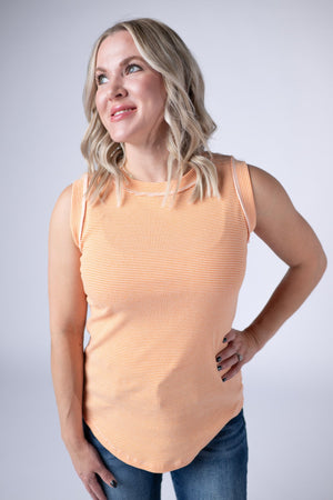 Morgan Micro Striped Tank - Orange by Michelle Mae