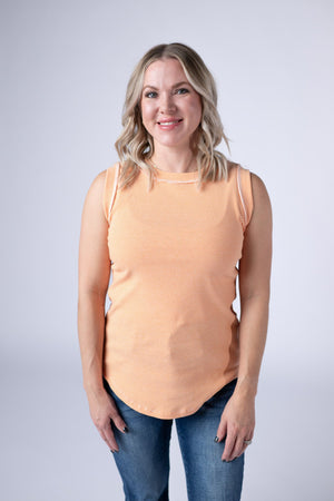 Morgan Micro Striped Tank - Orange by Michelle Mae