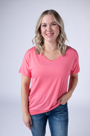 Chloe Cozy Tee - Sun Kissed Coral by Michelle Mae