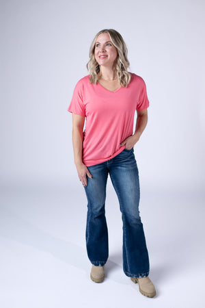 Chloe Cozy Tee - Sun Kissed Coral by Michelle Mae
