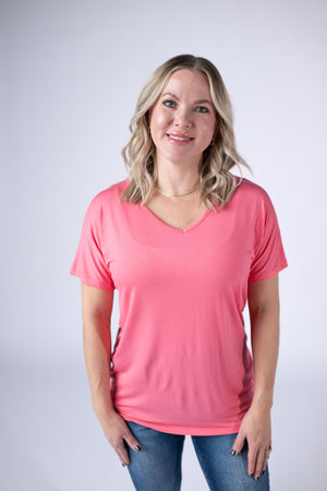 Chloe Cozy Tee - Sun Kissed Coral by Michelle Mae