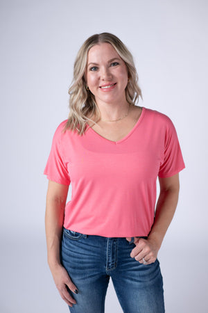 Chloe Cozy Tee - Sun Kissed Coral by Michelle Mae