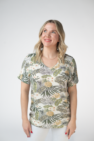 PREBOOK Chloe Cozy Tee - Pineapple Leaf
