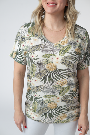 PREBOOK Chloe Cozy Tee - Pineapple Leaf