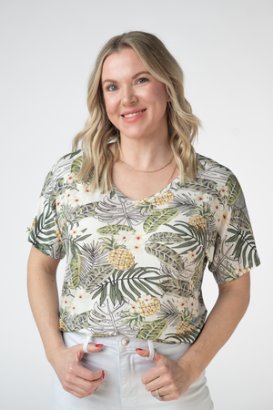 PREBOOK Chloe Cozy Tee - Pineapple Leaf