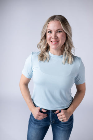 Blair Short Sleeve Top - Sky Blue by Michelle Mae