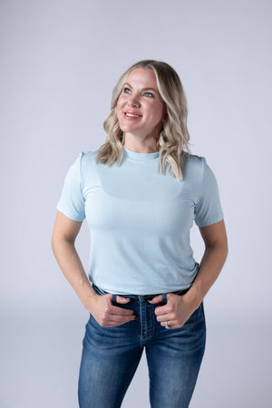 Blair Short Sleeve Top - Sky Blue by Michelle Mae