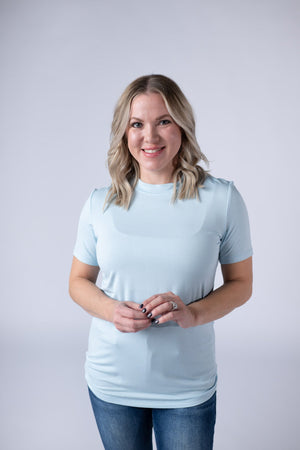 Blair Short Sleeve Top - Sky Blue by Michelle Mae