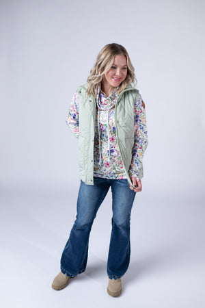 Remy Zip Up Vest - Sage by Michelle Mae