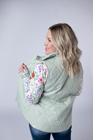 Remy Zip Up Vest - Sage by Michelle Mae