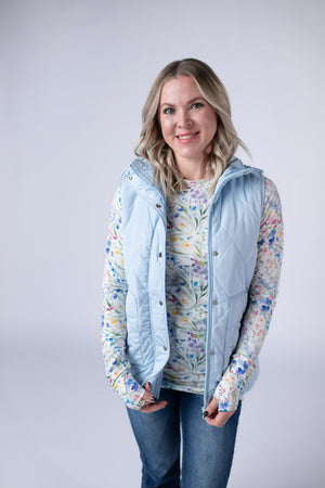 Remy Zip Up Vest - Sky Blue by Michelle Mae