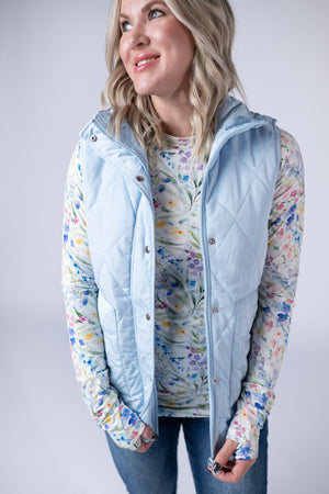 Remy Zip Up Vest - Sky Blue by Michelle Mae