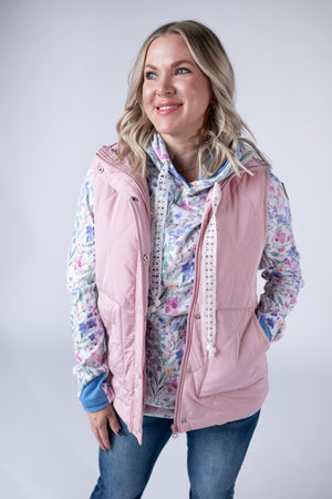 Remy Zip Up Vest - Blush by Michelle Mae