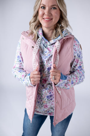 Remy Zip Up Vest - Blush by Michelle Mae