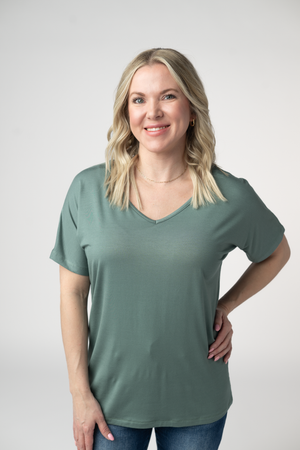 Chloe Cozy Top - Dusty Jade by Michelle Mae